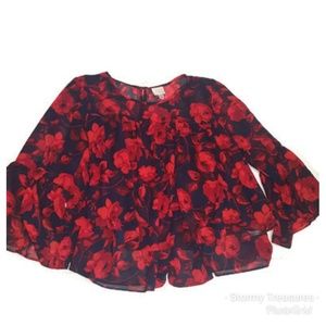A New Day Floral Layered Blouse Size Small